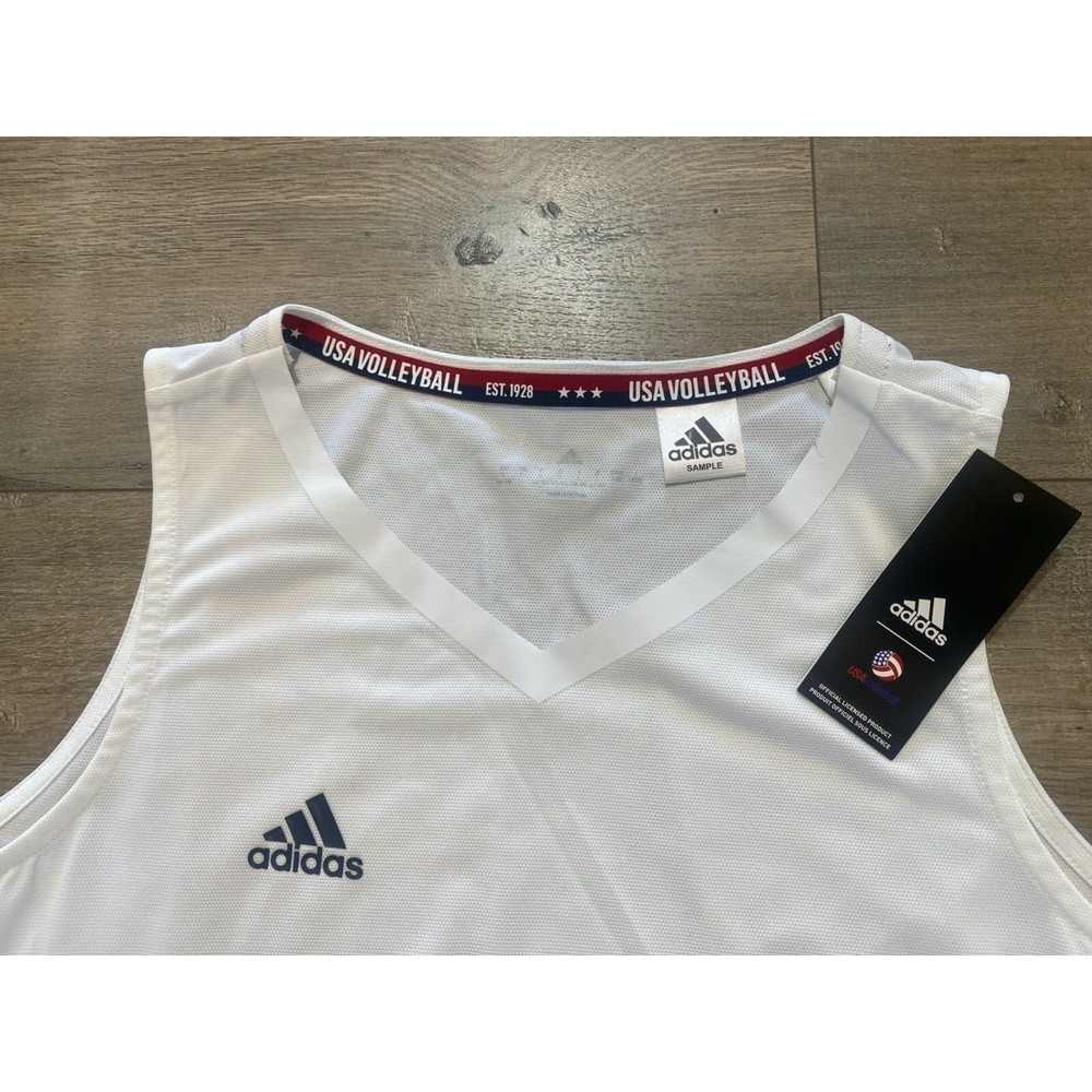 Adidas Team USA Volleyball Jersey Top Primeblue Women Size Large White FK1047 - Picture 2 of 5